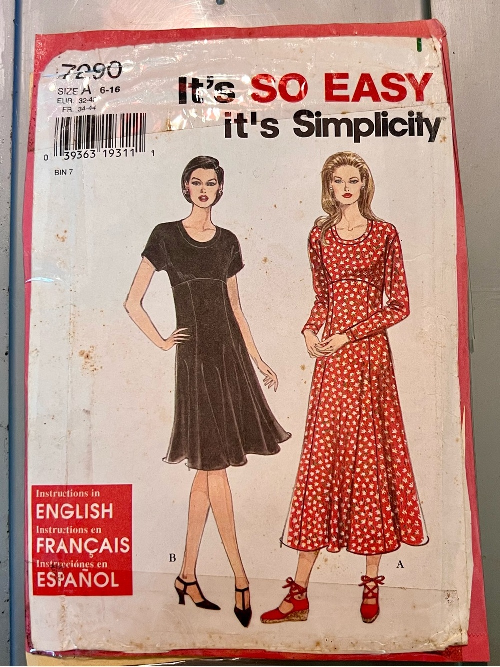 Simplicity 7290 Dress Sewing Pattern Size 6-16